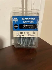 Hillman 10-24x2-1/2” Flathead Phillips machine screws 41971 Qty30