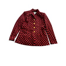 Nwot Mia Vesper Delinquent Behavior Blazer In Corduroy Red Black
