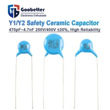 Y1/Y2 Sicherheits-Keramikkondensator 470pF~4,7nF 250V/400V ±20%, hohe Zuverlässi