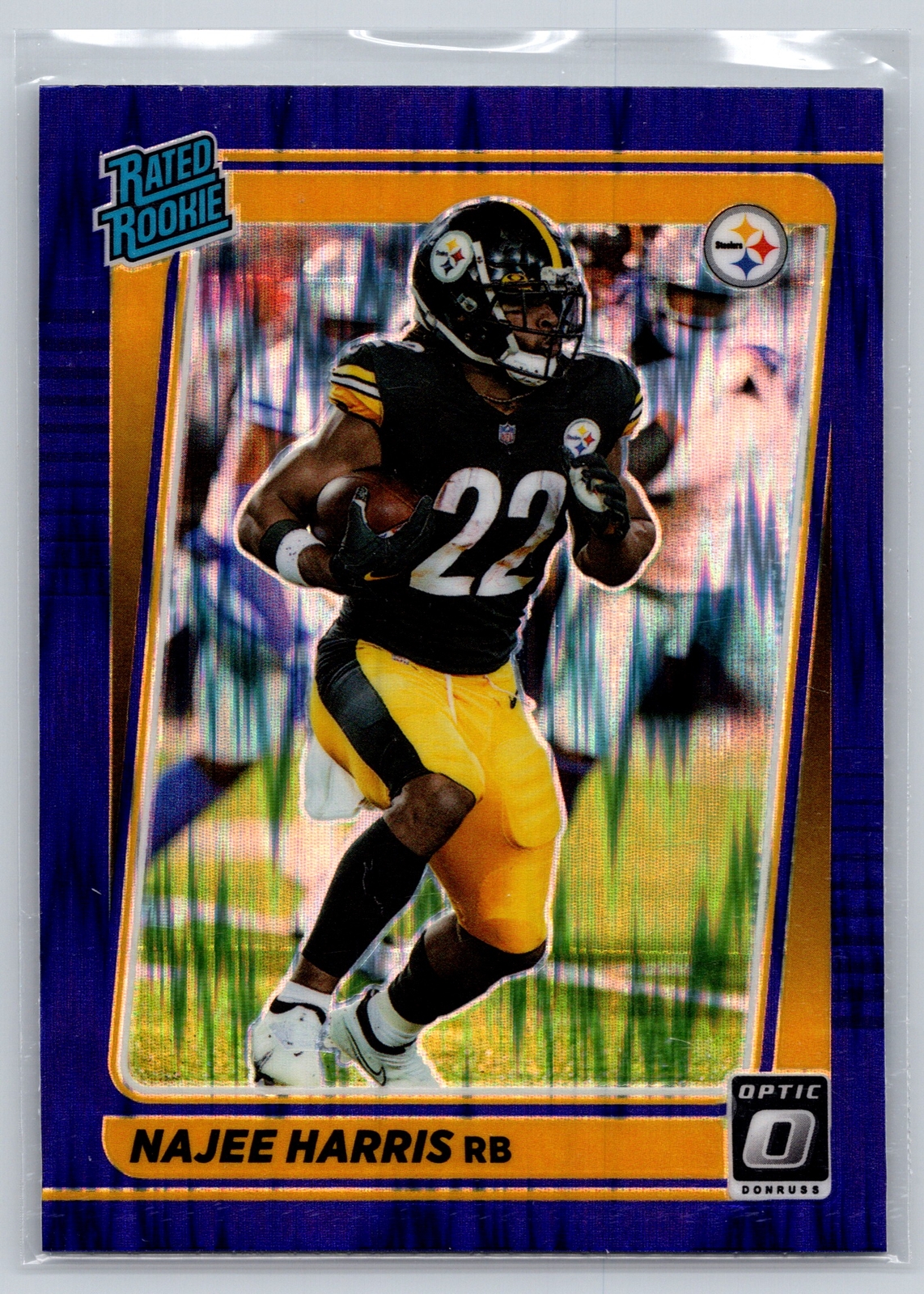 2021 Donruss Optic #60 Najee Harris Purple Shock Rated Rookie