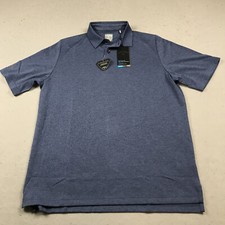 Callaway Polo Shirt Mens Medium Blue Swing Tech Opti Dri Golf Performance NWT