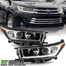 For 2017 2018 2019 Toyota Highlander SE w/ LED DRL Projector Headlights Headlamp