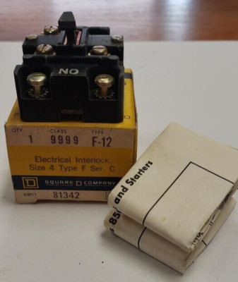 Square D 9999 F-12 Electrical Interlock SIZE 4 TPE F SER. C NEW/OPEN ...