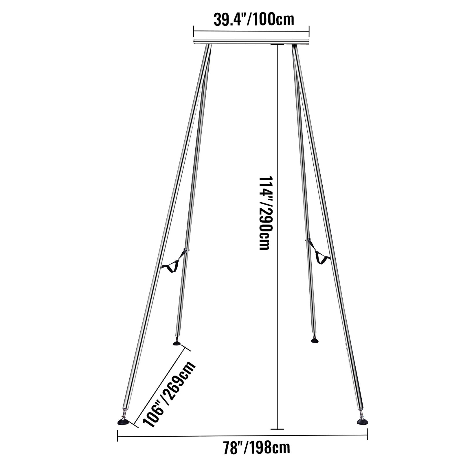 VEVOR Aerial Trapeze Stand Yoga Swing Bar Hammock Stand Bracket w/20Ft