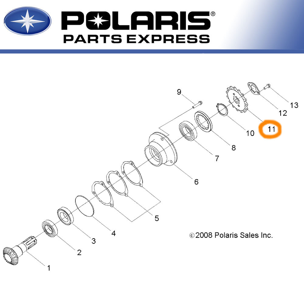 Polaris RZR 170 OEM GENUINE Front Drive Sprocket 0454563 | Black