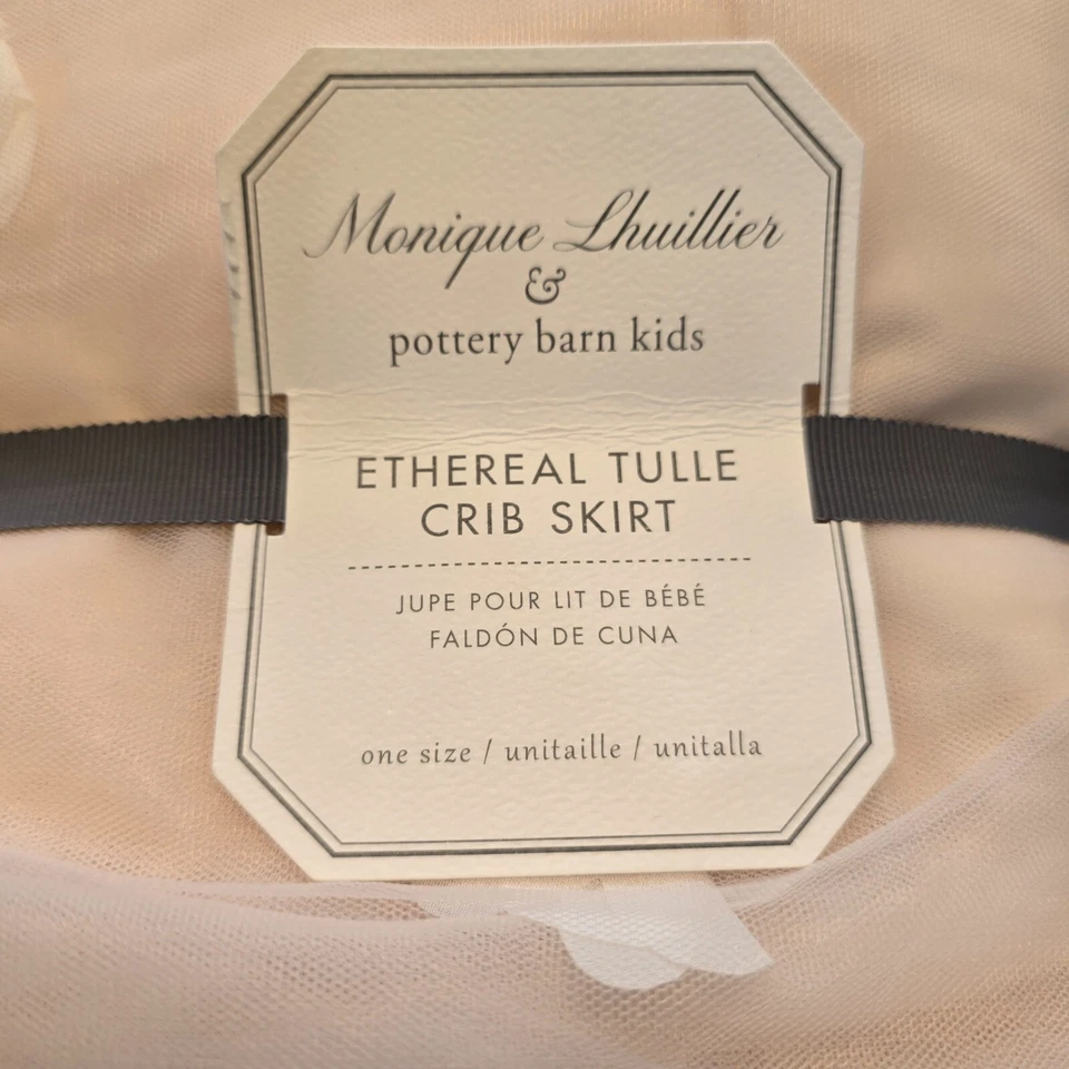 FALDA CUNA BEBÉ GRANERO CERÁMICA NIÑOS MONIQUE LHUILLIER TUL 16" CAÍDA ~ ROSA RUBOR Foto 4 de 4