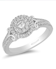 Wedding For 1/2 CT Cinderella Engagement Ring, Vintage Silver Anniversary Rings