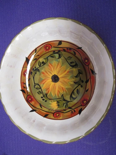 CERTIFIED INTERNATIONAL MARGARET LE VAN DESIGNS SUNFLOWER 13 ¼” DIA X 3” H BOWL