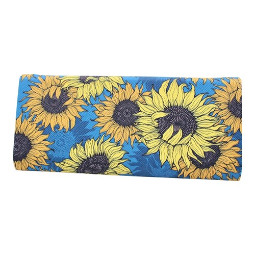 Sunflower Magic Folding Eyeglass Hard Shell Case Real Sic Vegan Leather Fashion - Picture 4 of 6