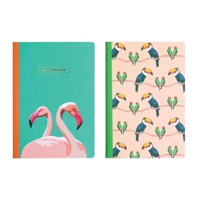 Emily Brooks 2er Set A5 Notizbücher - liniert und Millimeterpapier