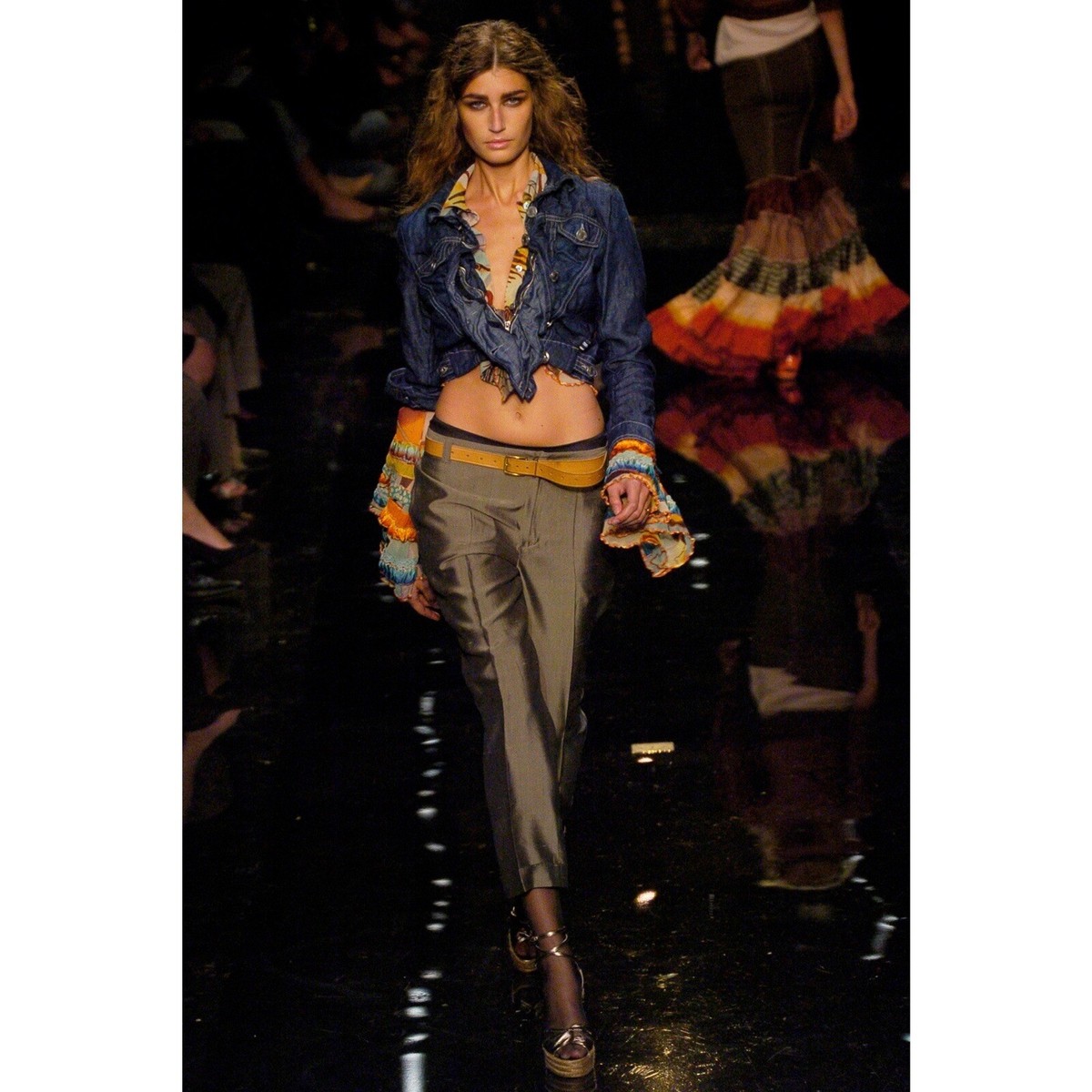 ジャケット・アウター jean paul gaultier 00s trucker jacket RARE Vintage Jean Paul Gaultier AW1992 Printed Faces 90's