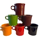 Vtg Fiestaware Homer Laughlin HLC Colors Coffee Mugs Set Of 6 Assorted