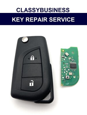 2 Tasten Klappschlüssel Hülle Reparatur Ersatz Batterie für Toyota Hilux Rav4 Fernbedienung Fob