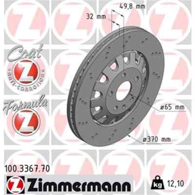 2x ZIMMERMANN Formula Z Bremsscheibe 100.3367.70