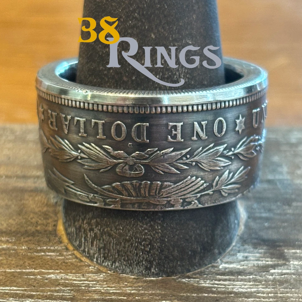 Anillo moneda dólar Morgan 90% PLATA Estados Unidos TALLAS 5-14 hecho a mano Foto 2 de 4