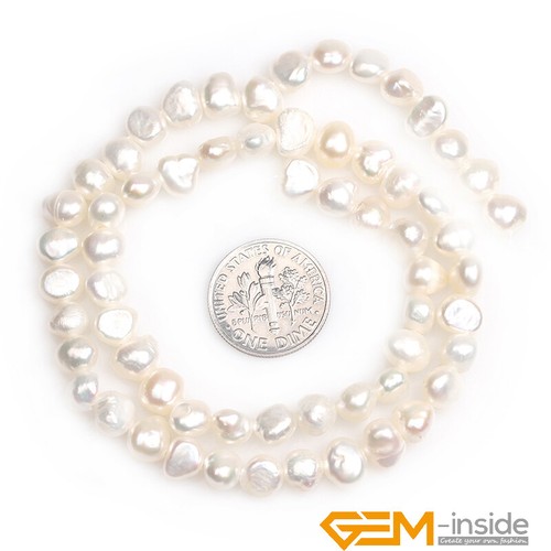 Natural Freeform Freshwater Pearl 6-7mm Gemstone Jewellery Making Beads 13" AU - Imagen 77 de 116