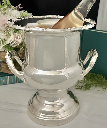 Cubo de hielo vintage Leonard cubo de champán plato de plata florero trofeo vintage - Imagen 5 de 10