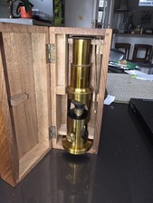 Antique Pocket Field Microscope, English, Brass, Instrument, Edwardian, C.1910