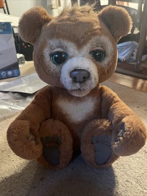 Working FurReal Interactive Brown Bear Plush Green Eyes Tested