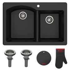 Kraus KGD-50 Forteza 33" Undermount Double Basin Quartz Composite