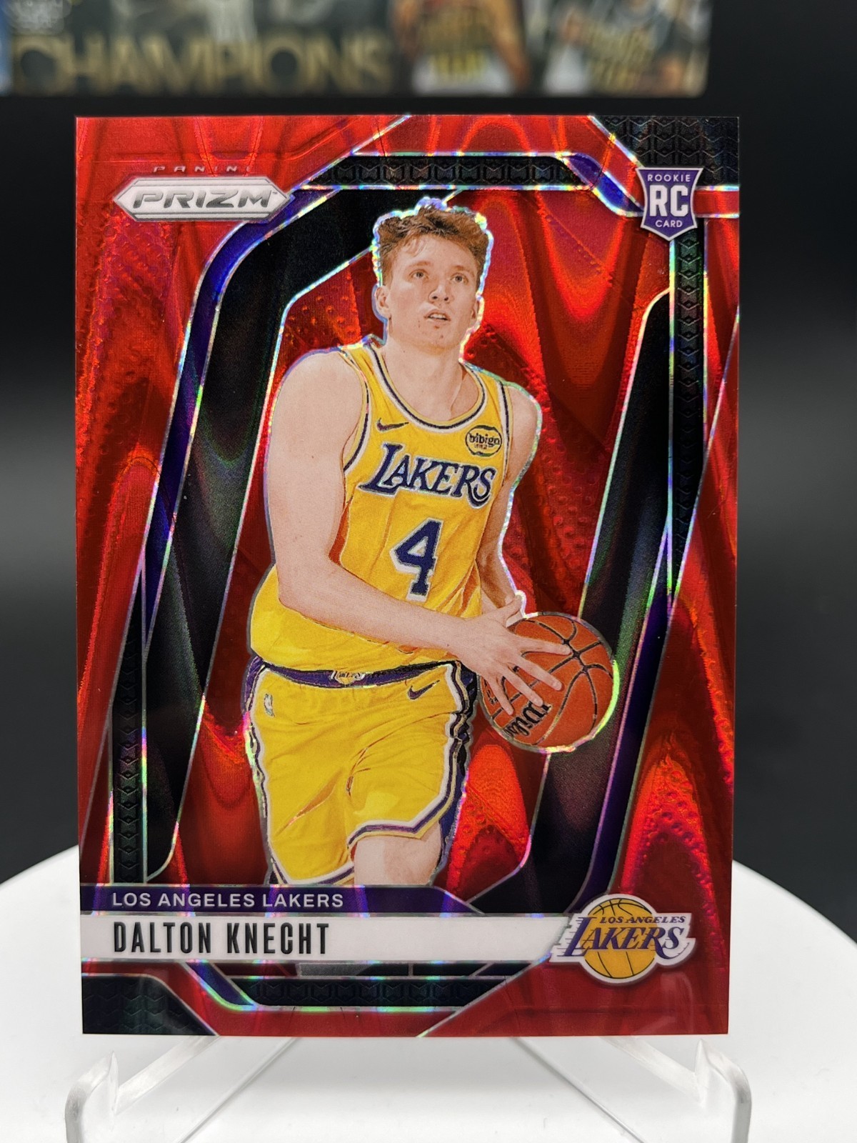 Dalton Knecht 2024-25 Panini Prizm #238 Red Seismic Prizm /299 (RC) - LA Lakers