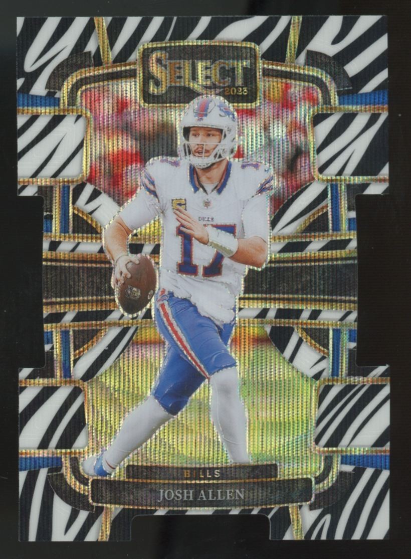 2023 Panini Select Josh Allen Concourse Zebra Die-Cut Prizm SSP #13