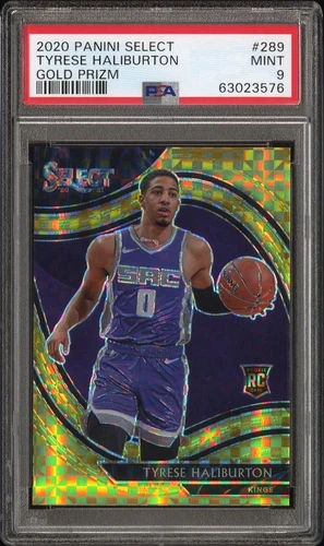 2020 Panini Select Tyrese Haliburton Gold Prizm Courtside /10 PSA 9 #289 Rookie