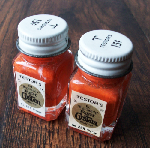 RARE Vintage Testor's Ed Roth COMPETITION ORANGE Paint 2 Bottles Rat ...