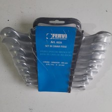 SERIE SET KIT 8 CHIAVI COMBINATE FISSE INGLESI CROMATE DA 6 A 22 MM FERVI TOP