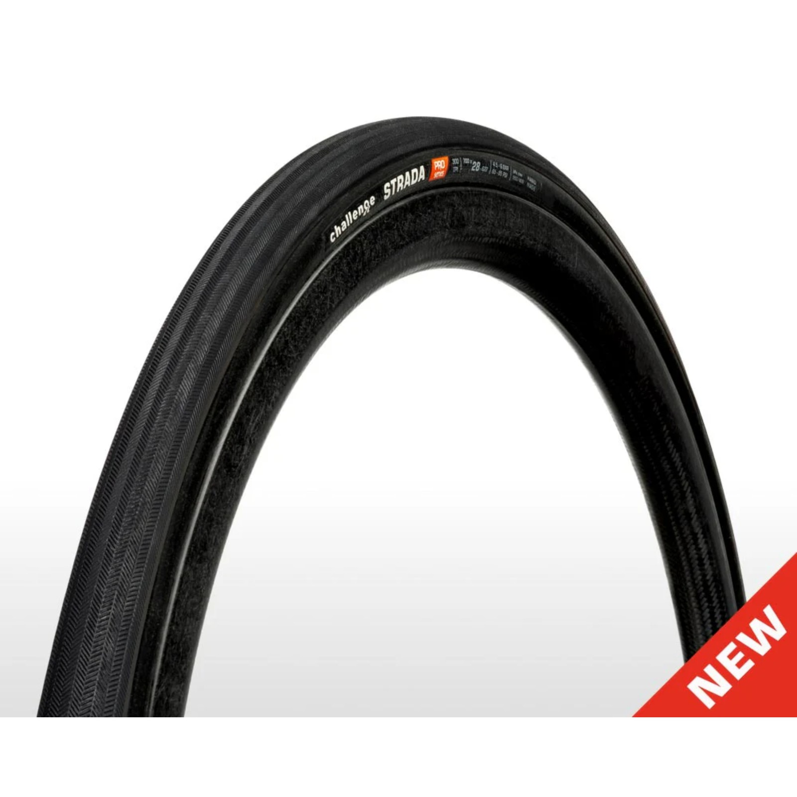 Challenge Strada Pro Handmade Clincher Road Tyre - 700 x 32 - Black (700x32c)