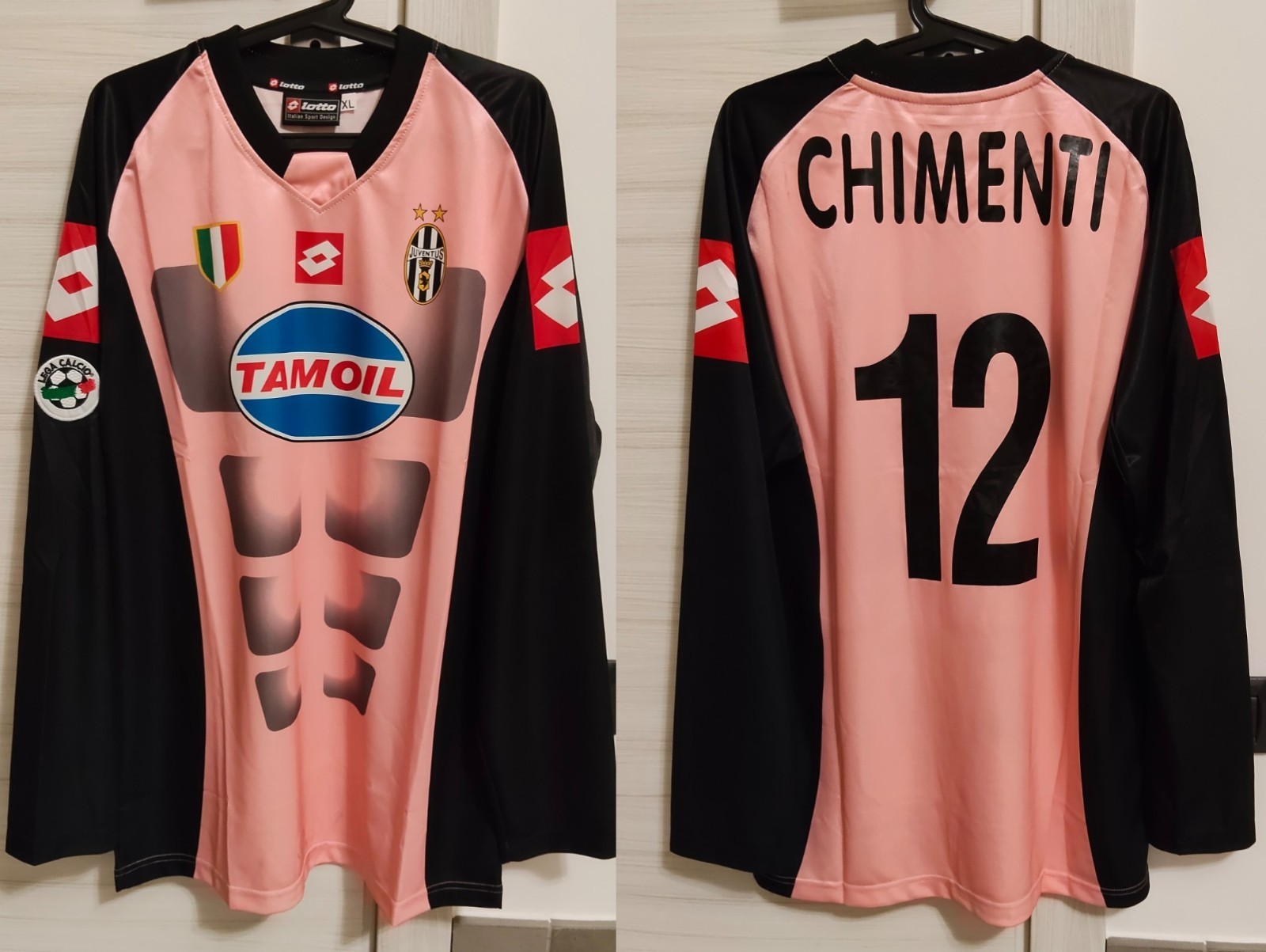 MAGLIA CALCIO JUVENTUS MATCH WORN N°12 CHIMENTI 2002/2003 LOTTO SHIRT TAMOIL