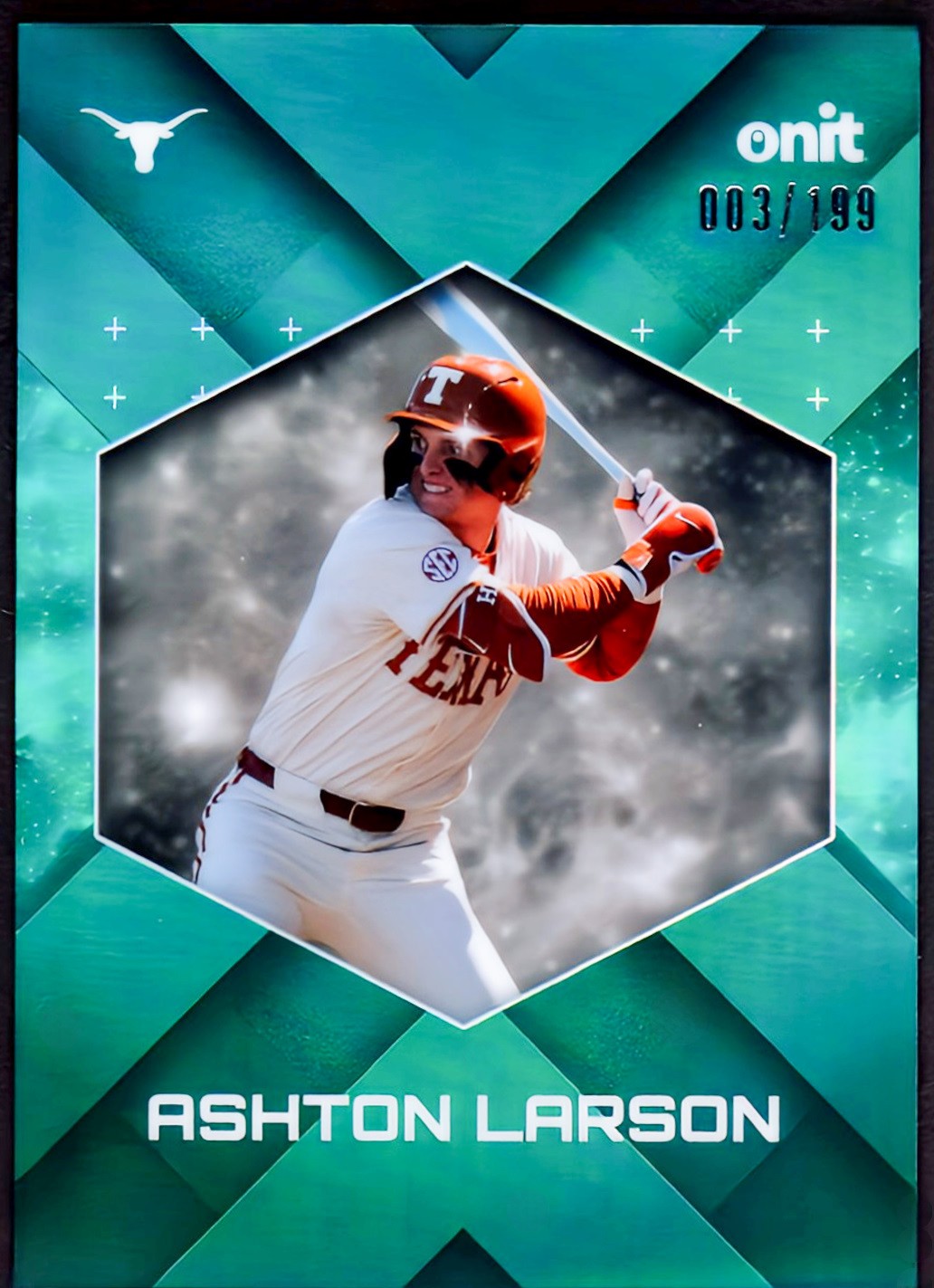 ASHTON LARSON 2026 ONIT Gravity Texas Teal Parallel #40 Longhorns /199