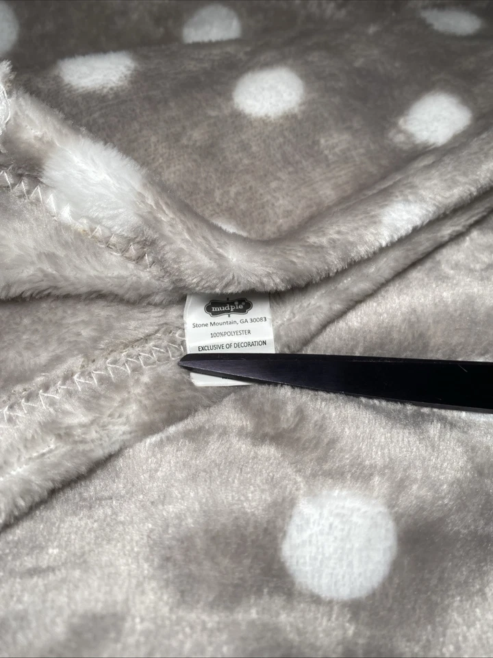 Manta de bebé gris pastel de barro lunares blanco círculo suave felpa polar Lovey 30"x40" Foto 3 de 4