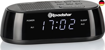 Roadstar CLR-2477 Radiowecker, Digitaler Radio PLL-FM, Zwei Weckzeiten und