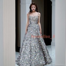 NEW Evening Formal Party Ball Gown Prom Bridesmaid Sequins Acting Dress BGAM072