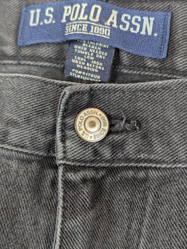 VTG US Polo Assn. Carpenter Jean Shorts Black Denim Men’s Size 40 - Picture 8 of 11