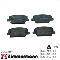 Zimmermann 26142.160.1 Bremsbelagsatz FüR Hyundai Santa FE TM TMA