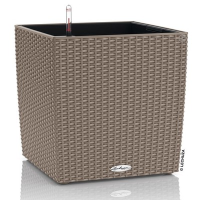 LECHUZA  Pflanzgefäße CUBE Cottage 40 Sandbraun All-in-One