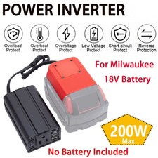 For Milwaukee Battery Power Inverter DC 18-20V to AC 110V Dual USB Power Supply