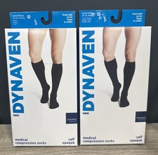 Sigvaris DYNAVEN Mens 20-30 mmHg Medical Compression Socks, Black, Beige