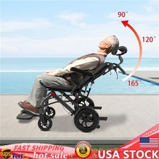 Adult Reclining Wheelchair Adjustable Transport Wheelchair for Seniors 90 -175