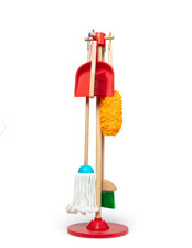 Melissa  Doug Dust Sweep Mop Wooden Pretend Play Preschool Cleaning Set NEW