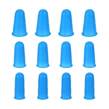 Silicone Finger Protectors, Finger Cover, Blue, 3 Sizes, 12 Pcs