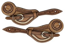Showman Men's Light Oil Argentina Cow Leather Spur Straps