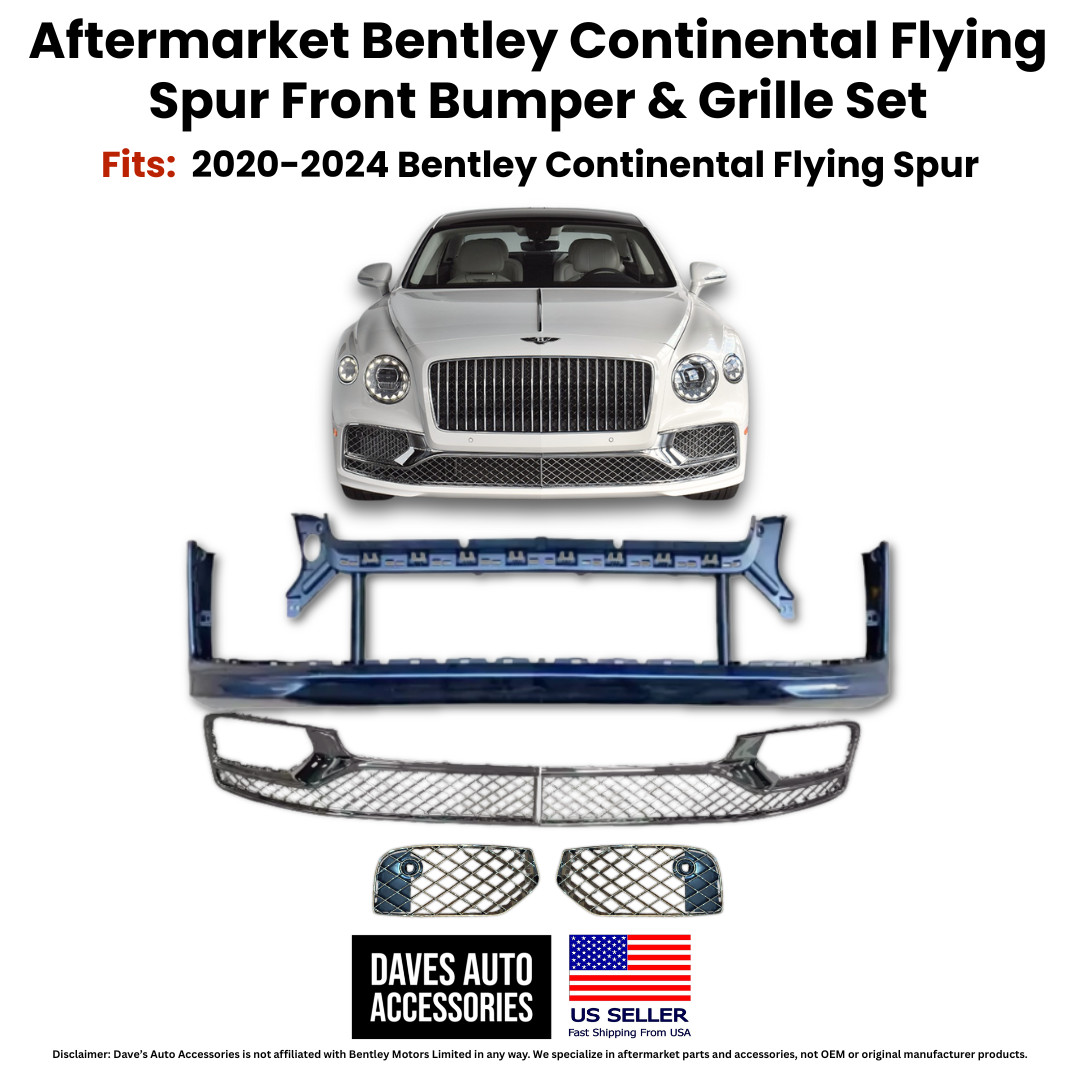 2020-2024 Bentley Flying Spur Front Bumper & Grille Set Aftermarket