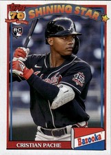 2021 Topps Archives Cristian Pache #91BZ-11 1991 Topps Bazooka Shining Stars 25P