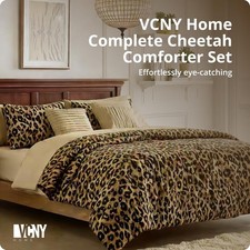 Bed in a Bag 8-Piece Bedding Set - King Size Cheetah Print Shams, Decorative P