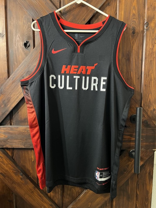 Nike NBA Miami Heat "Heat Culture" City Edition Jersey Size 52 Black/Red
