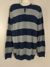 Old Navy Blue Gray Stripe Pullover Casual Long sleeve Sweater Size Xl