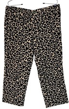 Lilly Pulitzer Palm Beach Fit Leopard Print Capri Pant Safari Mob Wife 90s Sz 8